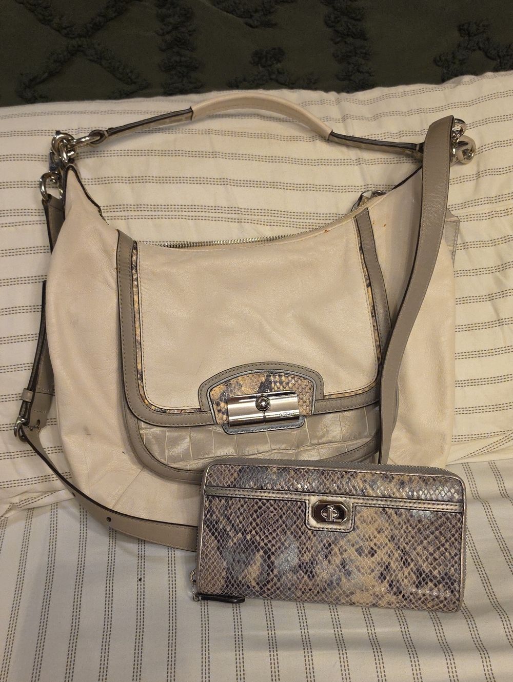 Coach Cream Shoulder Bag with Neutral Trim